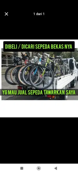 cari & di beli sepeda bekas tak terpakai & mau di jual sy siap membeli