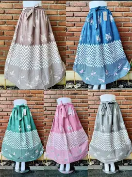 Rok batik payung katun warna soft