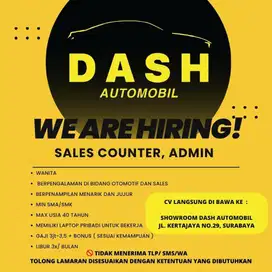 LOWONGAN MARKETING LOWONGAN SALES SHOWROOM MOBIL SURABAYA LOKER ADMIN