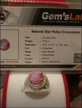 Permata Natural Ruby Burma Belang Koi Ruby Birma