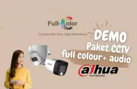 Paket cctv dahua 8 ch 4 camera full color audio 2mp