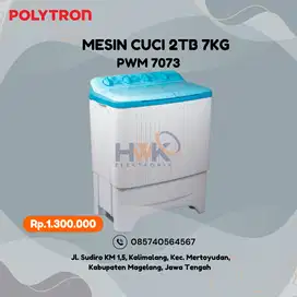 Mesin Cuci 2 Tabung Polytron 7 Kg Twin Tub PWM-7073N/B PWM7073