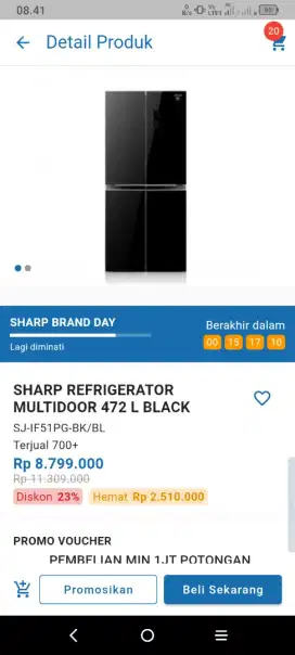 Promo Kulkas Sharp 4 Pintu