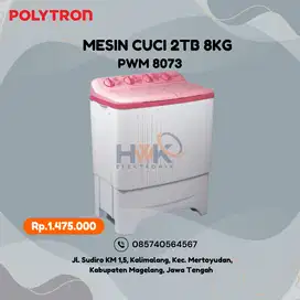 MESIN CUCI POLYTRON 2 TABUNG 8KG PWM8073