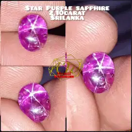 STAR PURPLE SAPPHIRE NO HEATED SRILANKA 2.10CT STRONG STAR,KRISTAL