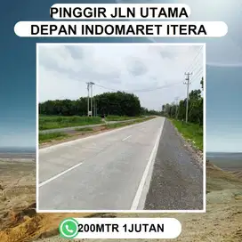 KAVLING ITERA PINGGIR JALAN DEPAN INDOMARET DSAMPING POM BENSIN