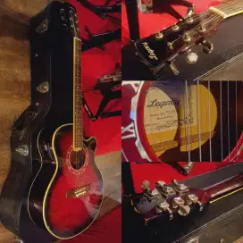 Gitar Akustik Elektrik Original Made in China Cut-Way Legacy Merah Ori