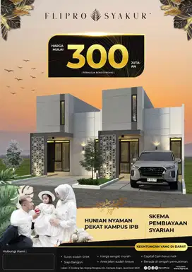 Rumah Syariah Murah 3 Km Dari IPB Dan 100 Meter Dr Jalan Provinsi