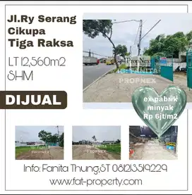 Strategis Dijual lahan ex pabrik minyak di pinggir Jl Raya Serang,