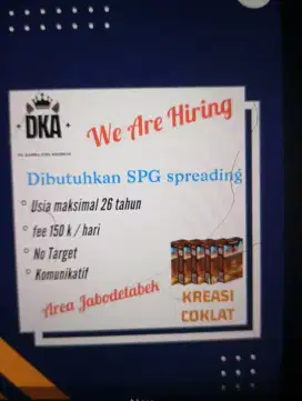 Loker SPG spreading fee 150k/hari