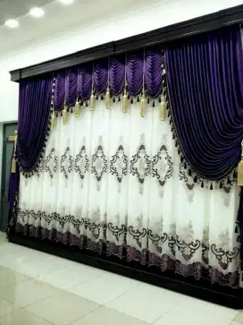 Jual tirai jendela gordyn hordeng gorden wallpaper dinding rollblind v