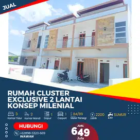 Rumah Cluster Exclusive 2 Lantai Konsep Milenial