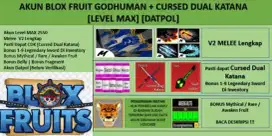 Akun Blox Fruits Level Max Banyak Bonus