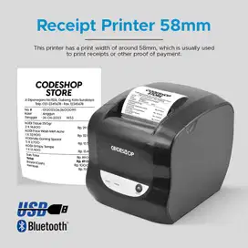 PRINTER THERMAL CODESHOP CBT-58II STRUK USB + BLUETOOTH + WHITE