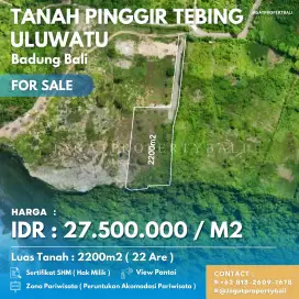 Dijual Tanah Luas Kecil Pinggir Tebing Uluwatu