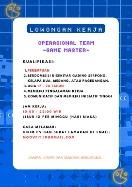 Dibuka lowongan game master