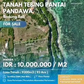 Dijual Tanah Pinggir Tebing