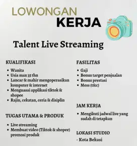 Lowongan kerja host live tiktok