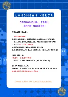 Operasional Team (Game Master)