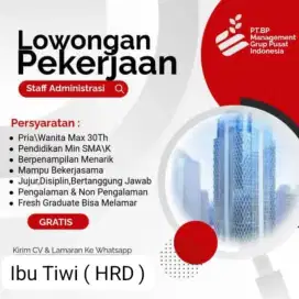 LOWONGAN STAFF ADMIN