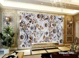 Wallpaper Dinding 3D Custom Desain Korden Gorden Vitrase