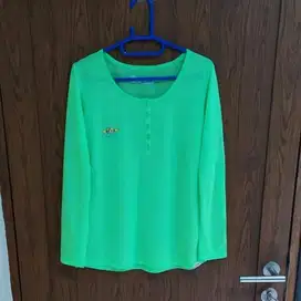 Atasan Blouse Lengan Panjang Wanita Surfer Girl Hijau Neon Stabilo