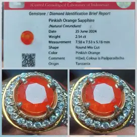 Orange sapphire tanzania 2.5 ct