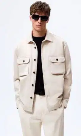 Zara faux suede leather jaket jacket cream bnwt new baru outer