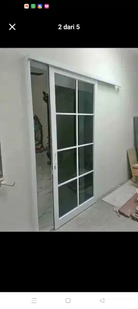 Jual kusen pintu satu dan pintu dua dari bahan aluminium dan kayu
