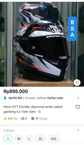 Helm KYT K 2 Rider Size XL