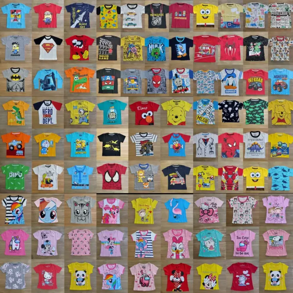 PAKET USAHA isi 100pc KAOS KATUN ANAK ANAK
