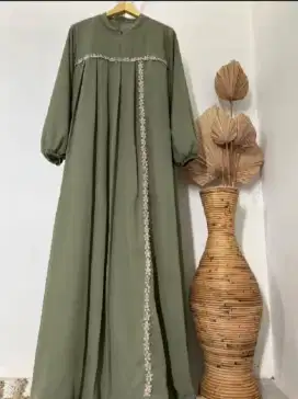 Gamis ceruty renda bunga