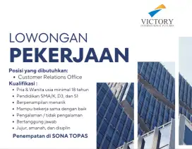 Lowongan Pekerjaan Customer Relations Office