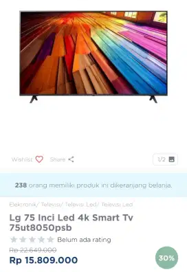 LG SMART TV 4K 75 INCI