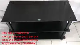 rak audio kaca tempered 1m