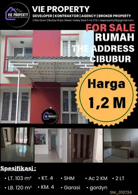 Dijual Rumah Siap Huni The Address Cibubur