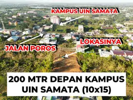 JUAL CEPAT TANAH DEPAN PINTU 1 KAMPUS UIN SAMATA 10x15