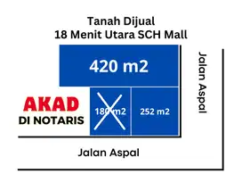 Hanya 18 Menit Utara SCH Mall, Tanah Cocok Untuk Hunian dan Villa