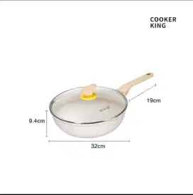 Cooker King Wajan Wok Anti Lengket Granite Coating + Tutup