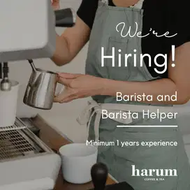 Starling Harum Coffee and Tea mencari Barista dan Helper Barista Kuat