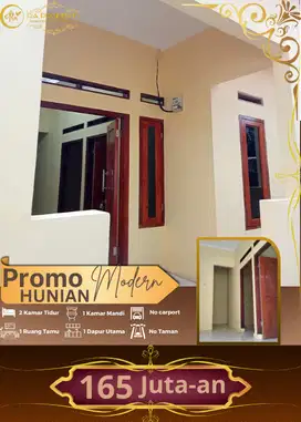 Dijual Rumah minimalis siap huni 2 kamar hanya 165 jutaan