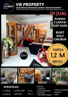 BANTING HARGA JUAL DIBAWAH HARGA PASAR,RUMAH CANTIK BUKIT GOLF CIBUBUR