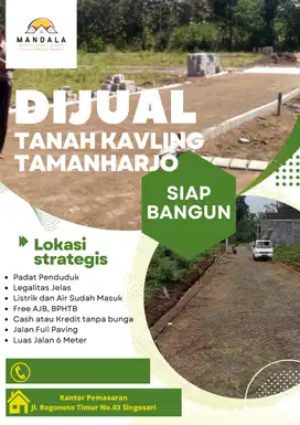 Tanah Kavling Tamanharjo Singosari Malang Promo harga murah dkt SMPN 3