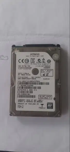 HDD Laptop hitachi 750 gb sata normal