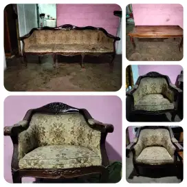 di jual murah 1 set bangku kayu jati