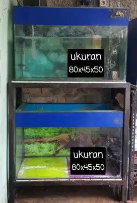 Aquarium akuarium kaca 2set lengkap