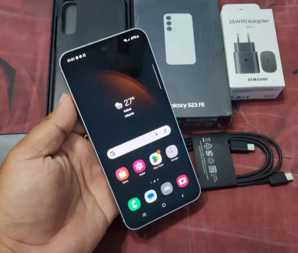 SECOND SAMSUNG S23 FE 8/256 PUTIH NO MINUS FULLSET