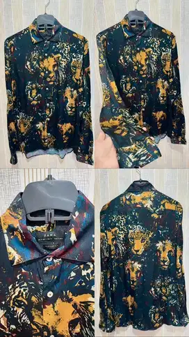 Long shirt print zara men