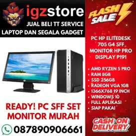 PC+MONITOR MURAH! RYZEN 5 SFF HP ELITEDESK 705 G4 8/256 SSD VGA RADEON