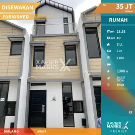 Disewakan Rumah MHouse Residential 3 Lantai Araya